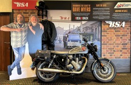 Dave Myers' BSA Goldline motorcycle, 2025, with cutouts 